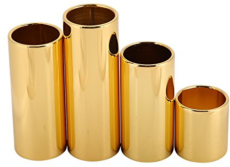 4pcs Guitar Slide, Electric Guitar Metal Slide Bar Guitars String Slides Golden