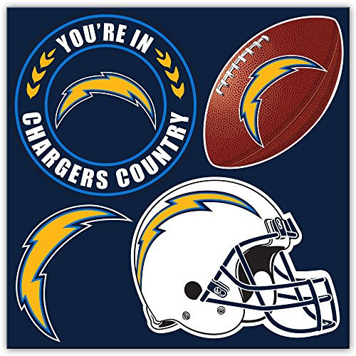 NFL Los Angeles Chargers 4-teiliges Magnet-Set, Teamfarben, Einheitsgröße