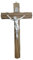 Eurofusioni Crocefisso da Parete in Legno di Noce e Cristo Placcato Argento - Croce h 18 cm