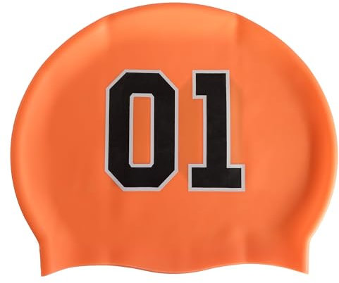 Cuffia Piscina Uomo Donna Unisex, Cuffia Piscina in Silicone di Alta Qualià, Cuffia Nuoto con Bordo Rinforzato. Cuffie Piscina in tantissimi modelli e fantasie (Generale Lee)