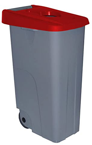 Denox DEN009 Contenedor Reciclo 85 litros Abierto, Rojo, 420x570x760 mm