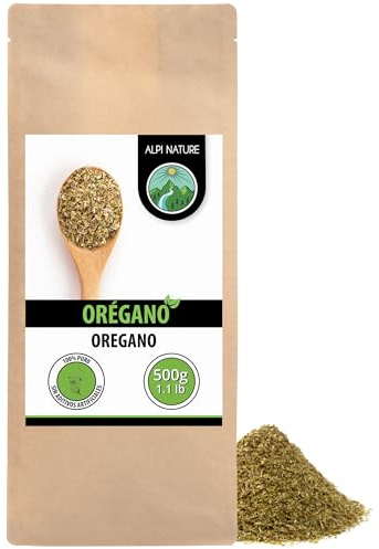 Alpi Nature Origan Séché 500g, Herbe d'Origan Frottée pour la Cuisine, les Pâtes et la Pizza