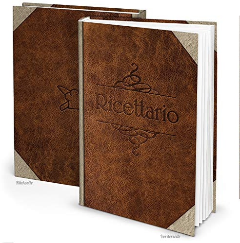 Logbuch-Verlag ricettario vuoto da personalizzare A4 idea regalo ricette scrivere effetto pelle DIY cucinare cucina fa da te personalizzabile