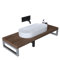 Mai & Mai Meuble sous Vasque Marron Bois 50x80cm Plan de Travail pour Salle de Bain avec Équerres en Acier Inoxydable