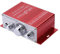 Mini Amplificador Portátil de Audio para Coche, Amplificador Automático para Automóvil, Entrada Jack Estéreo Estándar, DC 12V, Reproductor de Música, Admite USB, MP3, FM, SD, DVD(Rojo)