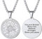 PROSTEEL Medaille Kette für Damen Herren Edelstahl Siegel der Sieben Erzengel Anhänger Halskette 55+5cm runde Venezianierkette religiöse Amulett Modeschmuck Accessoire