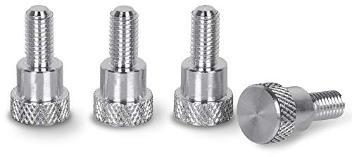 PrecisionGeek Ansatzschraube Rändelschrauben M6 x 10mm L-22mm (4 Stück) (Aluminium)