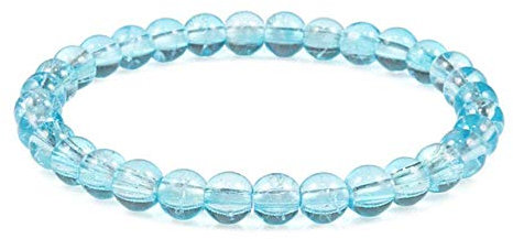 yunyu Vulkan Stein Perlen Armband, handgefertigte Naturstein 6Mm Perlen Armband Violett Hellblau Gebrochenes Kristallglas Armreif Für Chakra Yoga Charm Armband Schmuck Frauen Männer