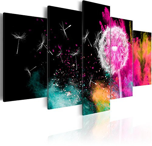 murando Akustikbild Abstrakt Pusteblume Bilder Akustikschaum Hochleistungsschallabsorber Schallschutz Leinwand 5 tlg Wandbild Raumakustik Schalldämmung b-C-0114-b-o