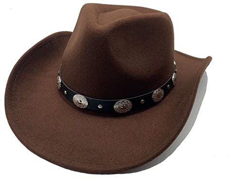 Willheoy Cappello da Cowboy a Tesa Larga Occidentale Western Australia Grande Bordo Unisex Uomo e Donna in Feltro Vintage