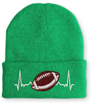 Heartbeat American Football Herzschlag Mütze Beanie für den Footballfan, Farbe: Mint