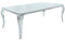 Riess Ambiente Design Esstisch MODERN BAROCK 180 cm Edelstahl mit Tischplatte aus weißem Opalglas 180x90 cm Silber Glasplatte Glastisch Esszimmer