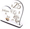 Dekolando Silberhochzeit Deko Herz 25 Jahre Jubiläum personalisiert 25er Hochzeitstag Aufsteller Tischdeko Hochzeit Schild Geldgeschenk Tischaufsteller 15 x 15 cm