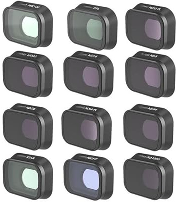 SOLKIN [Drohnenteile] Kameraobjektivfilter for DJI Mini 3 Pro MCUV CPL ND8 ND16 ND32 ND64 ND256 ND/PL-Filterkit for Mavic Mini 3 Drohnenzubehör (Color : 12 in 1)
