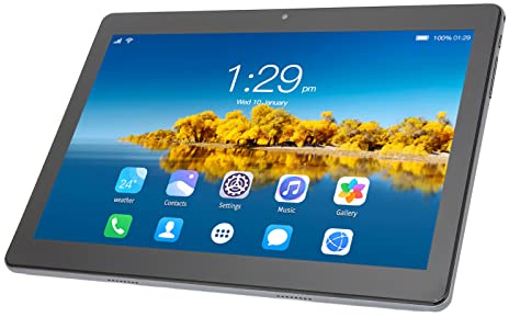 ASHATA 10-Zoll-Tablet für 10, 2 GB 32 GB ROM 128 GB Erweitern Sie 5G Dual Band WiFi 3G Net Tragbares HD-Tablet, für Mt6592 Octa, Dual-SIM, IPS HD-Großbildschirm, 6000-mAh-Akku