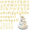 64 Stück Buchstaben Tortendeko Gold Buchstaben für Torte Acryl Geburtstag Tortendeko, Zahlen 0-9, Groß-und Kleinbuchstaben Set A-Z, Spiegelbuchstaben Gold Deko, Torten Deko