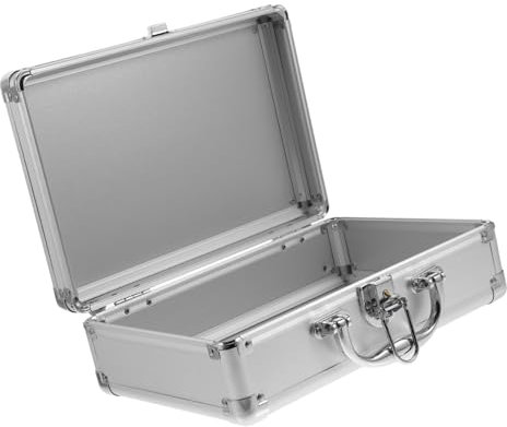 Aluminium Flight Case Foam Alloy Briefcase Lockable Storage Tool Box for Measurement Instruments Silver 29.00x20.50x10.50cm