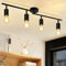 CBJKTX Deckenleuchte Schwarz Deckenstrahler 4 Flammig - E27 Flur Deckenspot Vintage Deckenlampe Schwenkbar 350° Spots Industrial küchenlampe für Küche Wohnzimmer Schlafzimmer (ohne Leuchtmittel)