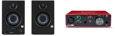 PreSonus Eris 3.5 Gen 2 — 3.5-inch Powered Desktop Speakers for Multimedia, Gaming & Focusrite Scarlett Solo 3rd Gen USB Audio Interface, The Guitarist, Vocalist, Podcaster Or Producer
