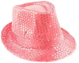 TMK Cappello Elegante con Pailettes Scintillanti Elegante Multicolore e Multipack cod.71300 (1, Rosa Fluo, Adulti)