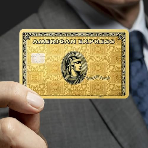BULADOLL 1 Set / 4 Stück Kreditkarten-Skin / Debitkarten-Aufkleber American Express Gold-Karte für Transport, Schlüssel, Debit, Kreditkarte, Kartenabdeckung, keine Blasen, wasserdicht, Anti-Falten für