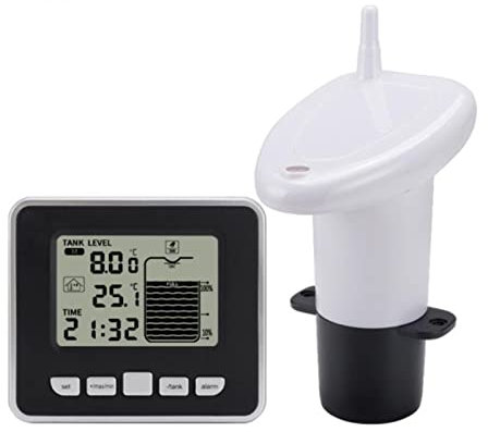 Fuel Level Gauge, Sensor Transmitter Multifunction Mini Water Tank Liquid Depth Level Meter Ultrasonic Wireless New Water Level Gauge for Truck Car Camper Fuel Water Level Sensor
