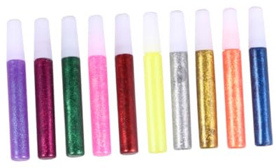 LALAFINA 5 Sets of 50pcs Flicker Glue Pens Glitter Painting Glue Pen Set for School Projects Diy Crafts