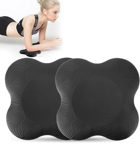 Kniekissen Yoga rutschfest Knieschoner Matte, 2 Stück Rutschfest Yoga Knie Padmatte, Yoga Knie Pad Kniepolster für PilatesTrainingsmatte Yoga Bolster Knieschoner Sport & Fitnessmatte (Schwarz)