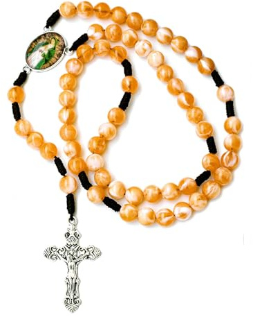 Rosenkranz Armband Rosary Gebetskette Geschenk Erstkommunion Männer, Orange | Gebetskette Christlich