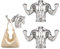 XHIPY 2 PCS Muscular Man Heavy Duty Wall Hooks, Double Prong Coat Hooks Wall Mounted for Hanging Coats，Towel，Backpack，Hat, Coffee Mug (Silvery)