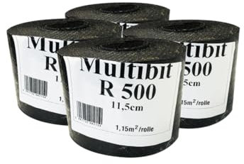 4x Handelskönig Mauersperrbahn R500 besandet 11,5 cm x 10 m Bitumen Isolierpappe Isolierung Mauersperre Speerbahn