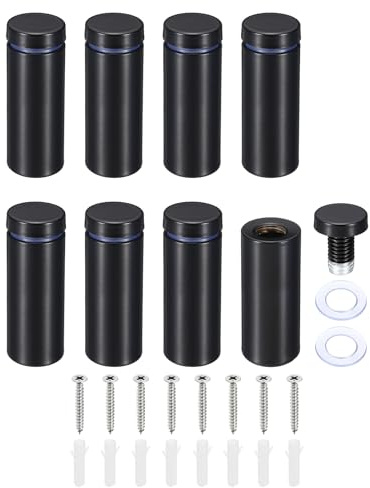PATIKIL 8 Jeux Vis de Fixation 3/4 x 2 pouces en Acier Inoxydable Noir | pour Panneau de Signalisation, pour Panneaux Publicitaires en Verre Ou un Panneau en Acrylique, de Montures Murales