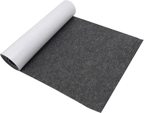 Gohytal Klebefilz Selbstklebend 1mm, 40x220cm Selbstklebend Filzstoff, Bespannstoff aus Filz, Selbstklebender Klebriger Filz Mehrzweckklebstoff für DIY Box Liner, Stühle Möbel, Graphit, 1mm Dicke