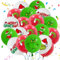Weihnachtsdeko, 30/31 Stück Weihnachtsballon, Weihnachten Latex Ballons Party Deko, Rot Grün Weiße Luftballons, für Christmas Party Deko Neujahr Geburtstag (Grün)
