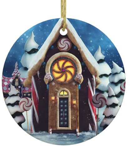 Lollipops Weihnachtsbäume, Landhaus-Ornamente, rund, personalisierbar, Ornamente für Weihnachtsbaumschmuck