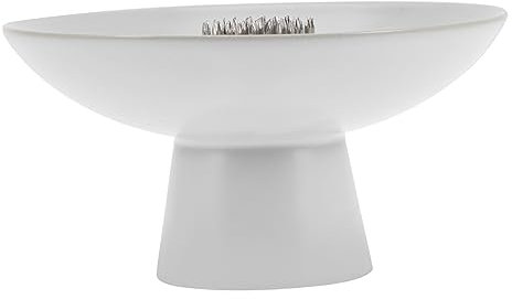 PHENOFICE Vase mit Fuß Schlichtes künstlerisches Design Keramik Edelstahl weiß Exquisite Handwerkskunst