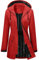Tuopuda Imperméables Vestes pour Femme Longue Veste de Pluie Manteau à Capuche Coupe-Vent Imperméable Zip Poncho d'Extérieur Vêtement de Pluie à Capuche(Rouge,L)