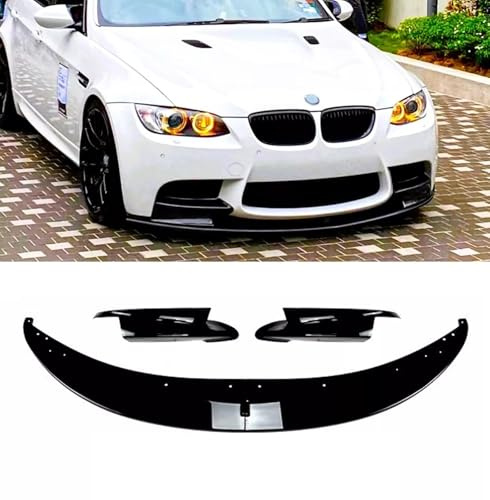 For Auto Perfectionists UK Front Splitter Spoiler Lip Wing Body Kit Compatible With BMW M3 E90 E91 E92 E93 2007-2013 ABS Gloss Black