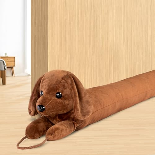 Zugluftstopper für Türen, 82cm Schwerer Türzugstopper Zugluftstopper für Fenster Dachshund unter der Tür Zugluftstopper Geräuschblocker für Tür unten Luftdichtung Isolierung und Schallschutz