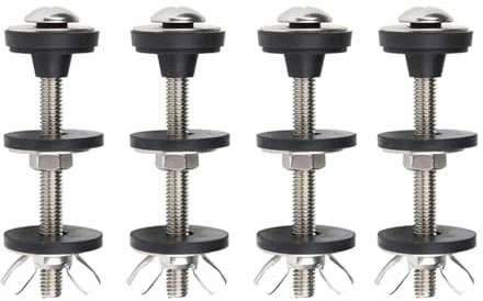 4 Pcs Stainless Steel Toilet Cistern Bolts, Close Coupling Toilet Tank Fixing Kit, Toilet Fixings with Toilet Cistern Seal Kit for Easy Installation