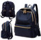 Retoo Damen Rucksack Klein, Eleganter Cityrucksack für Frauen & Mädchen, Mit Verstellbaren Gurte aus Imitation Leder, Daypack für Arbeit, Schule & Reisen, Robustes Design, Schwarz 34 x 26 x 13 cm