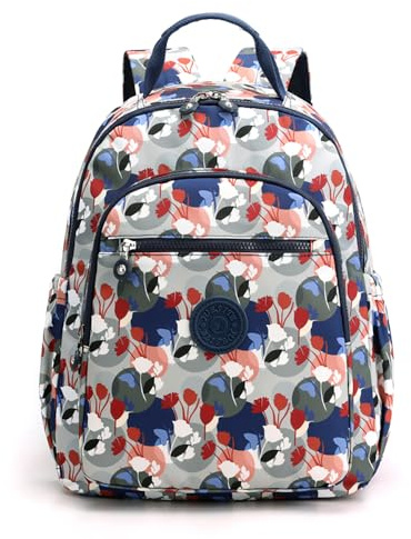 YUESITE Rucksack Damen Leicht Groß Tagesrucksack Schulrucksack Ginkgo-Blatt | Frauen Mode Cityrucksack Wasserdicht Casual Daypack Reisen Mädchen 15 Zoll Laptop Rucksack