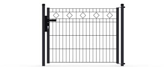 ZAUNGURU.de Gartentür ECO-Linie Doppelstab Gartentor Metall feuerverzinkt pulverbeschichtet RAL 7016 Anthrazitgrau Raute Designelement