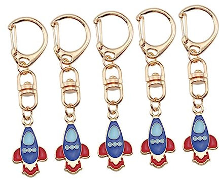 minkissy 5stücke Legierungs-schlüsselanhänger Kreative Metall-schlüsselanhänger Mit Schlüsselring Ornamente Für Auto Oder Tasche Modische Anhänger Für Schlüssel