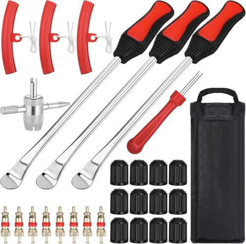 29 Stück Reifenmontierhebel, Reifen Montage Werkzeug, Reifen Hebel Werkzeug Löffel, Reifen Montiereisen, Mit 3 Rad Felge Protektoren, Für Motorrad, Fahrrad, Wagen Reifen