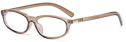 LJCZKA Ovale Blaulichtfilter Brille Damen Katzenauge Brille Ohne Stärke Kleine Retro Brille 90er Jahre Anti-Müdigkeit für PC, TV und Handy