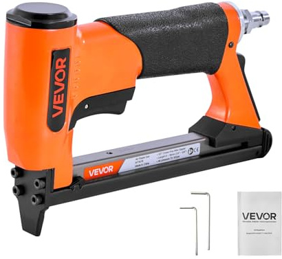VEVOR Pneumatisk häftpistol, 21 Gauge luftklädsel häftapparat för 80-serien fina trådhäftklamrar 12,8 mm krona 6 mm – 16 mm längd, max 150 st lastande lufthäftpistol för stoppning, träbearbetning