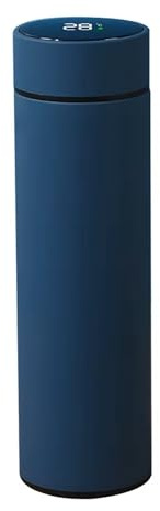 Smart LED Temperature Display Water Bottle, Stainless Steel Vacuum Insulated Travel Tumbler, Leakproof, 500ml (Blue)