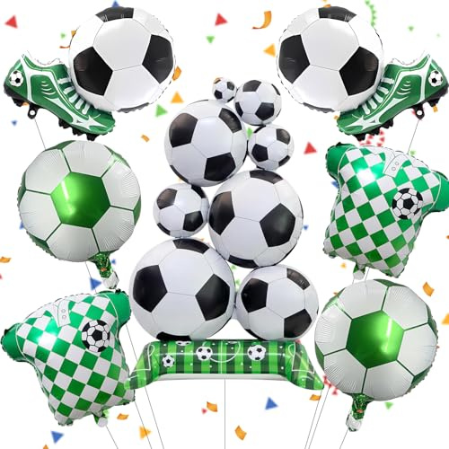 Fizdoqg XXL Fußball Luftballons Geburtstagsdeko Fussball Party Deko | 150x83cm Große Fußball-Ballons Geburtstag Deko für Fußballspiel Thema Party Deko, Geburtstagsdeko, Grün