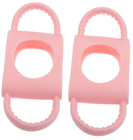 Silicone Baby Bottle Handles 2pcs Detachable Anti-Slip Pink | Universal Fit, Lightweight Grip, Wide Compatibility for Feeding Accessories, Easy Carry for Bottles